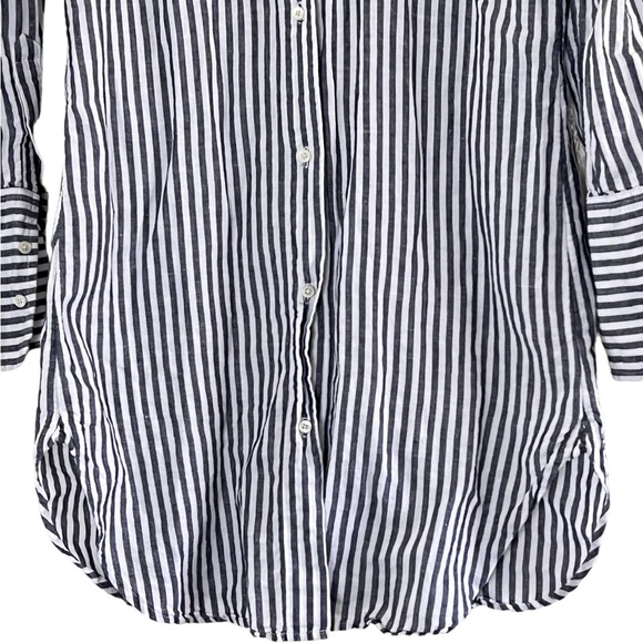 J. Crew | Like new Classic-fit beach shirt in striped linen-cotton blend size XS - Picture 6 of 15